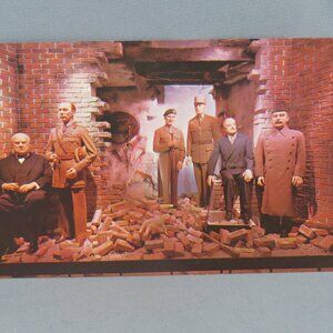 Vintage Postcard - Leaders of WW2 Allies Royal London Wax Museum - Traveltime
